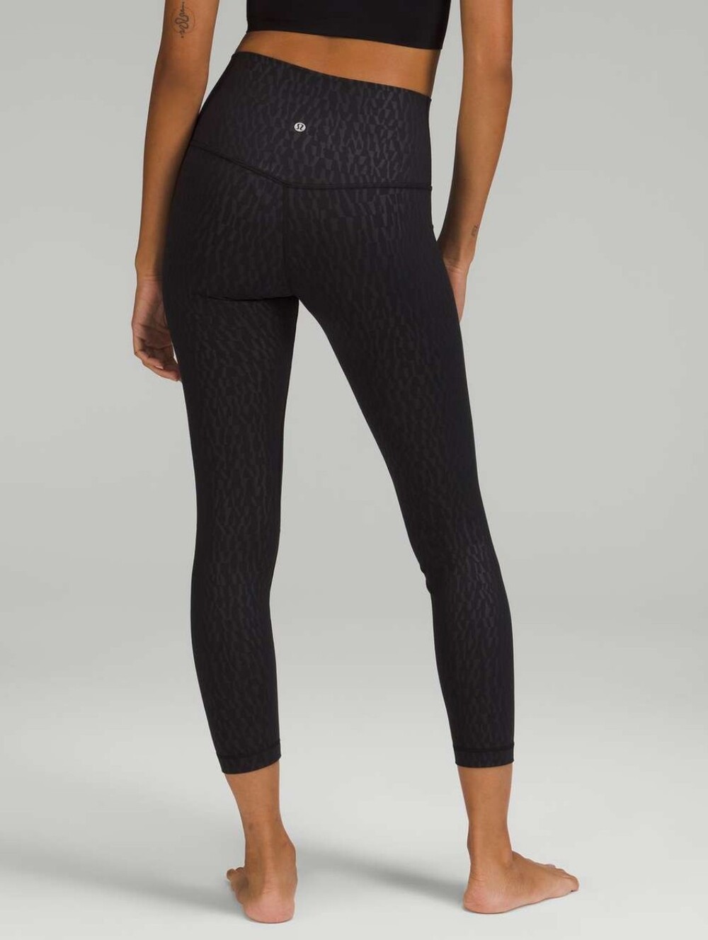 Lululemon Align High-Rise Pant 25" 7/8 Segment Emboss Black Size 4 EUC